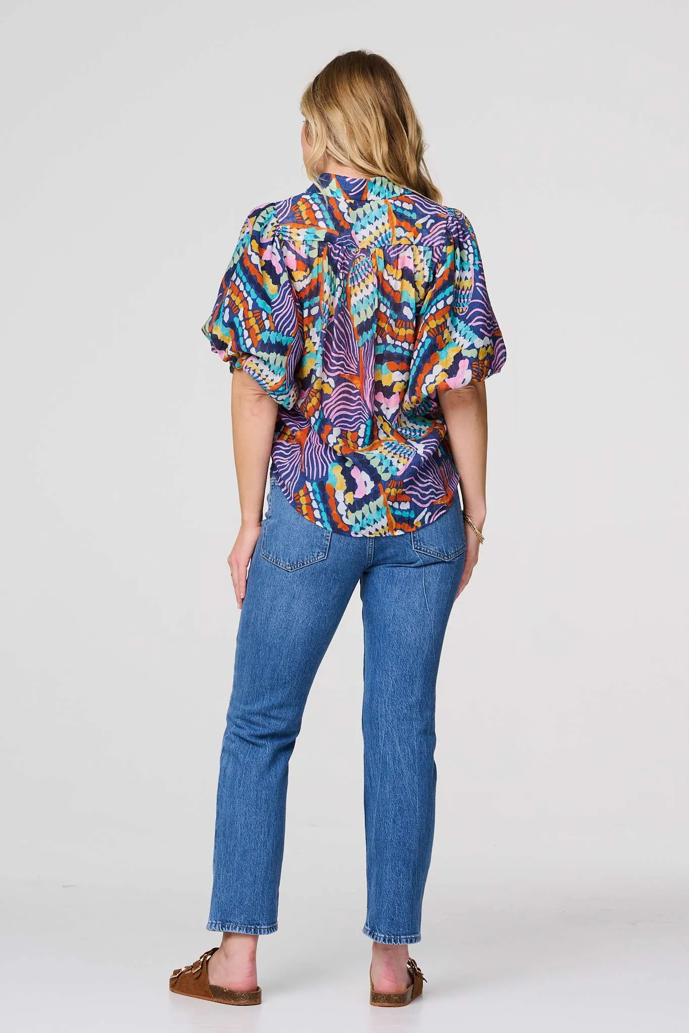 Abstract Puff 1/2 Sleeve Shirt