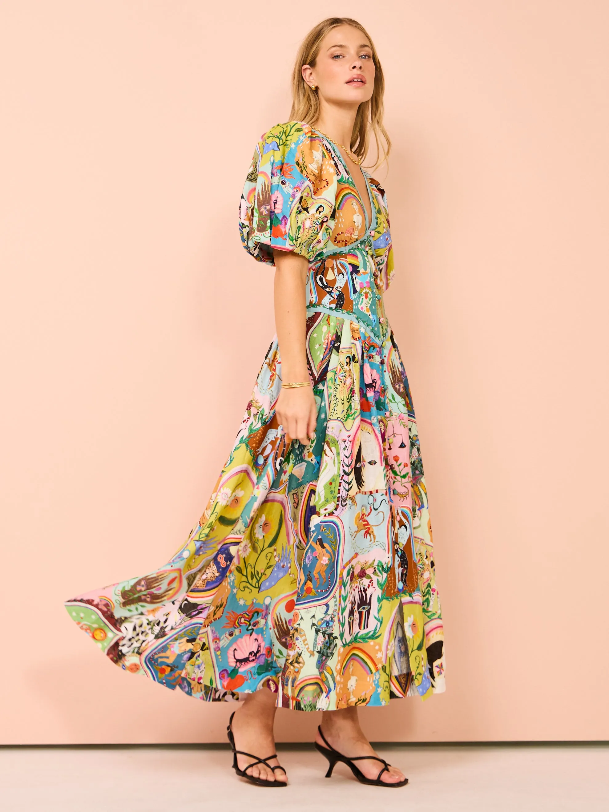 Alemais Evergreen Midi Dress in Multi