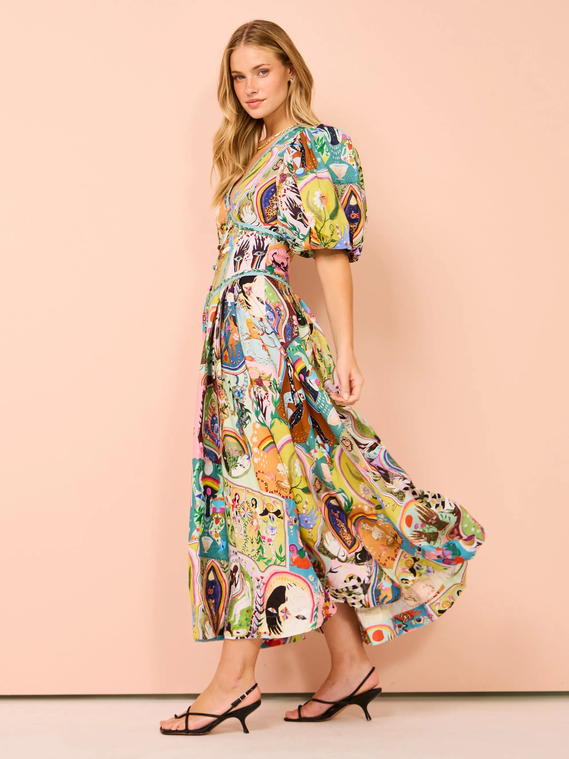 Alemais Evergreen Midi Dress in Multi