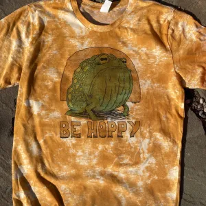 Be Hoppy gold tie dye shirt (SMALL)