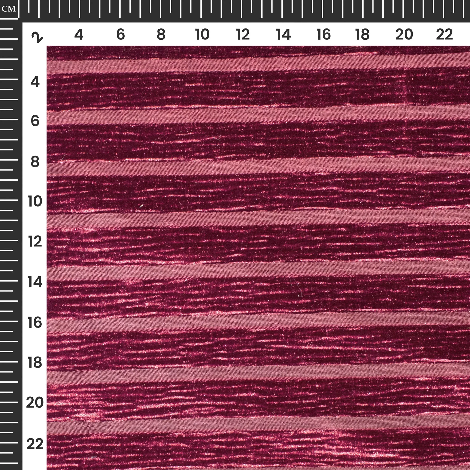 Beautiful Wine Stripes Luxurious Imported Velvet Fabric