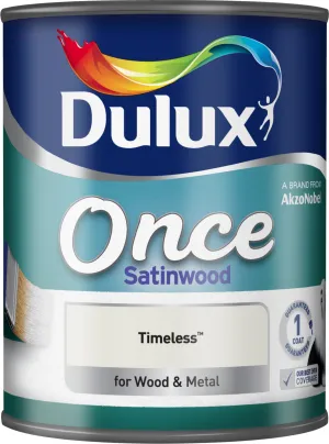 Dulux Once Satinwood Paint For Wood And Metal - Timeless 750ml