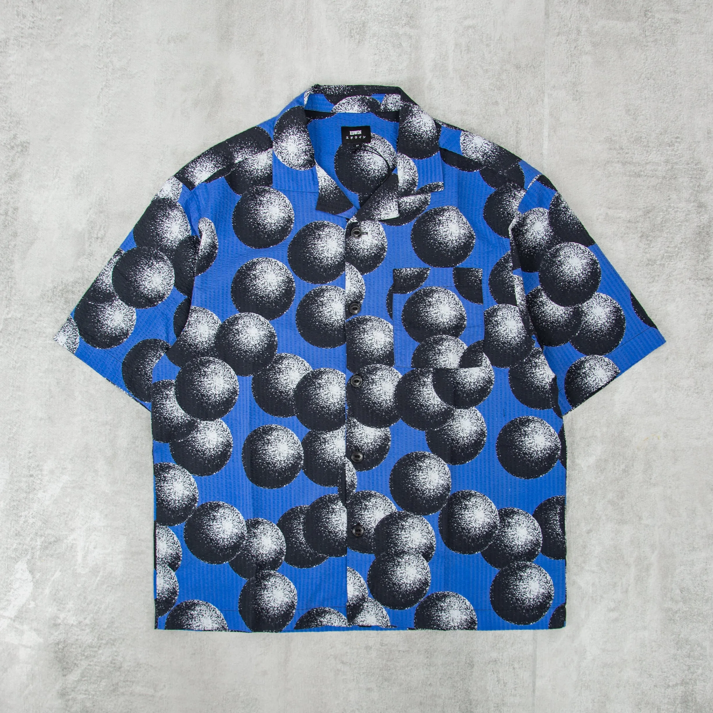 Edwin Dots Shirt AOP Seersucker - Blue