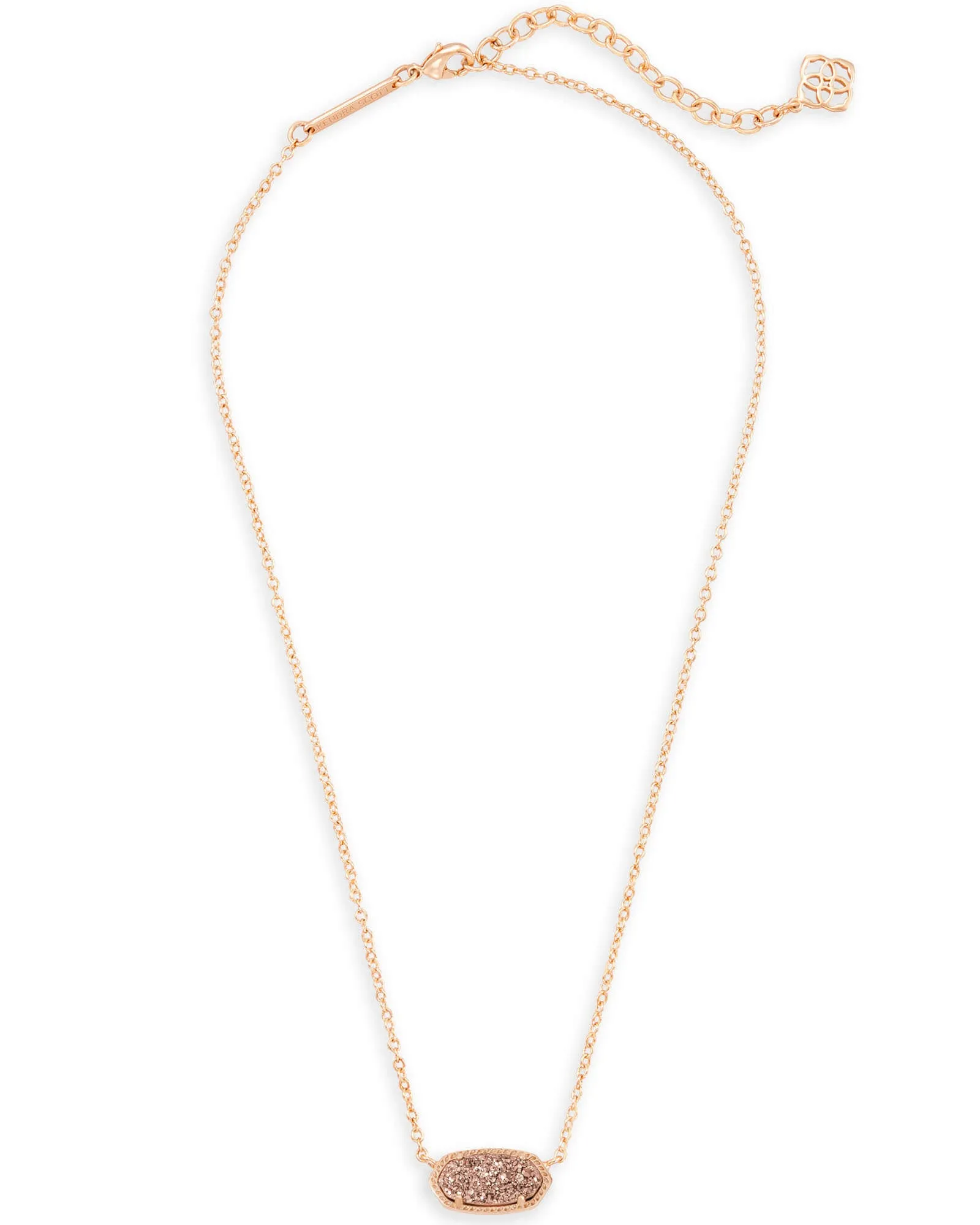 Elisa Rose Gold Pendant Necklace In Rose Gold Drusy