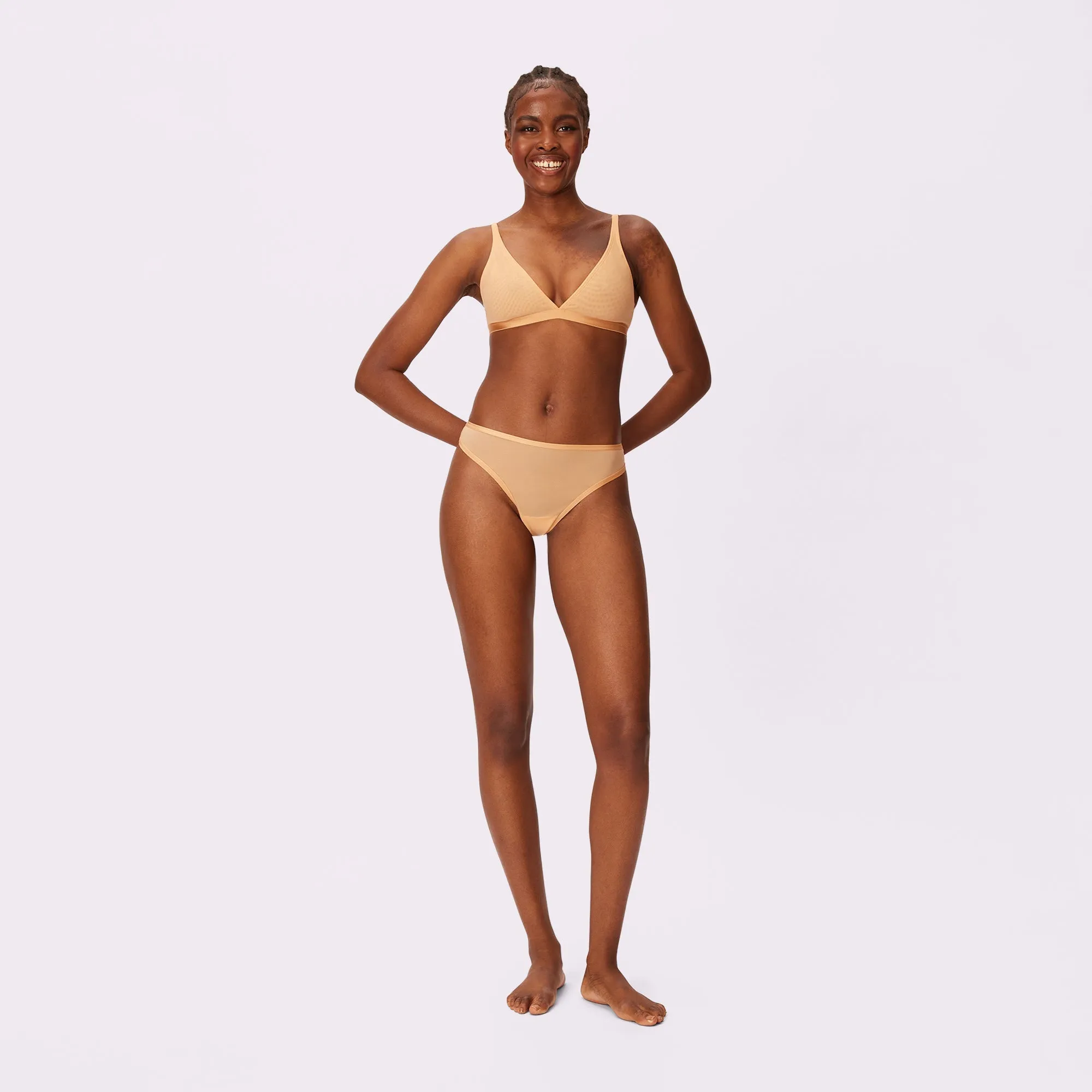 High Cut Thong | Silky Mesh | Archive (Cinnamon Roll)