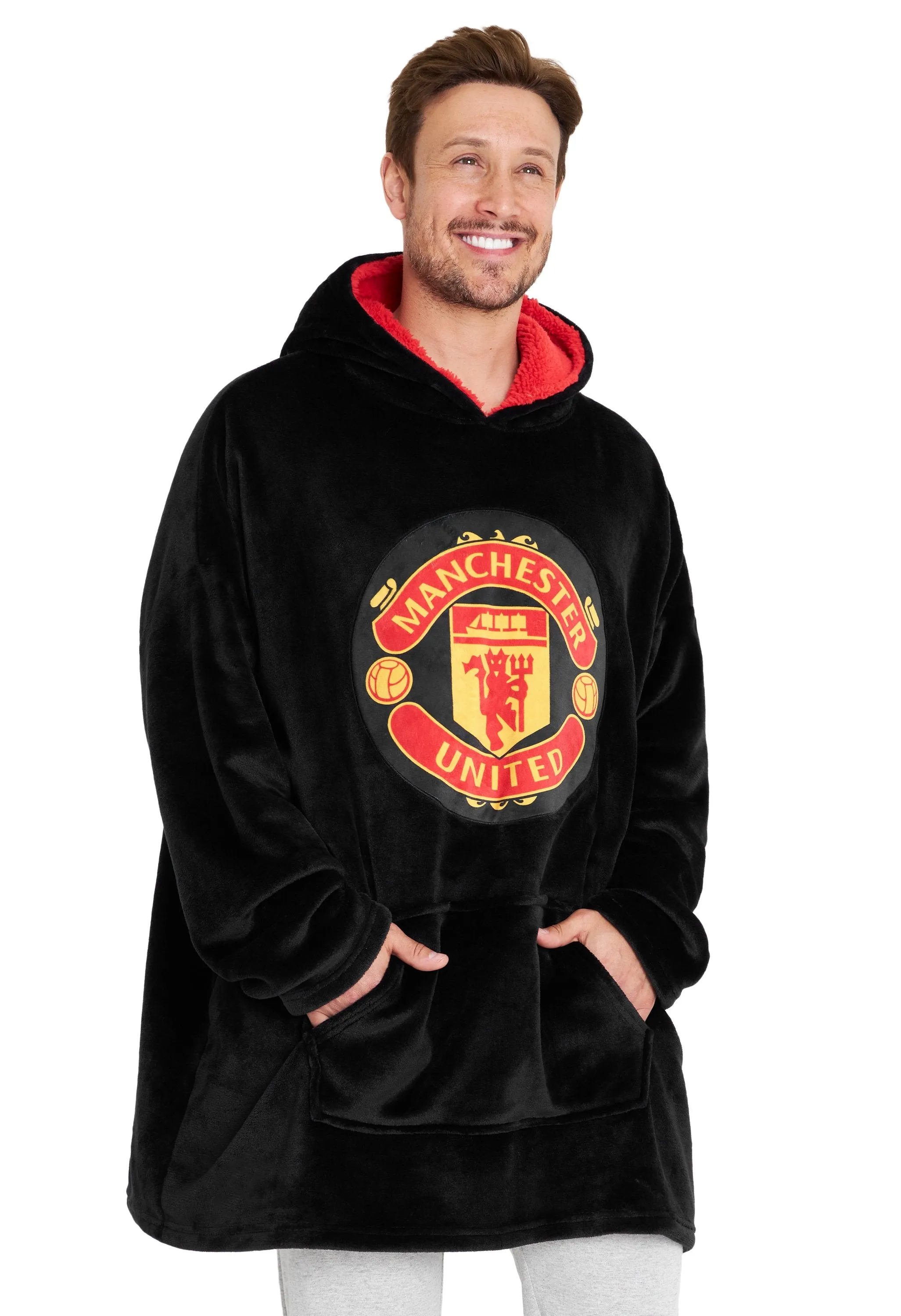 Manchester United F.C. Oversized Hoodie Blanket For Men, Man U Football Gifts