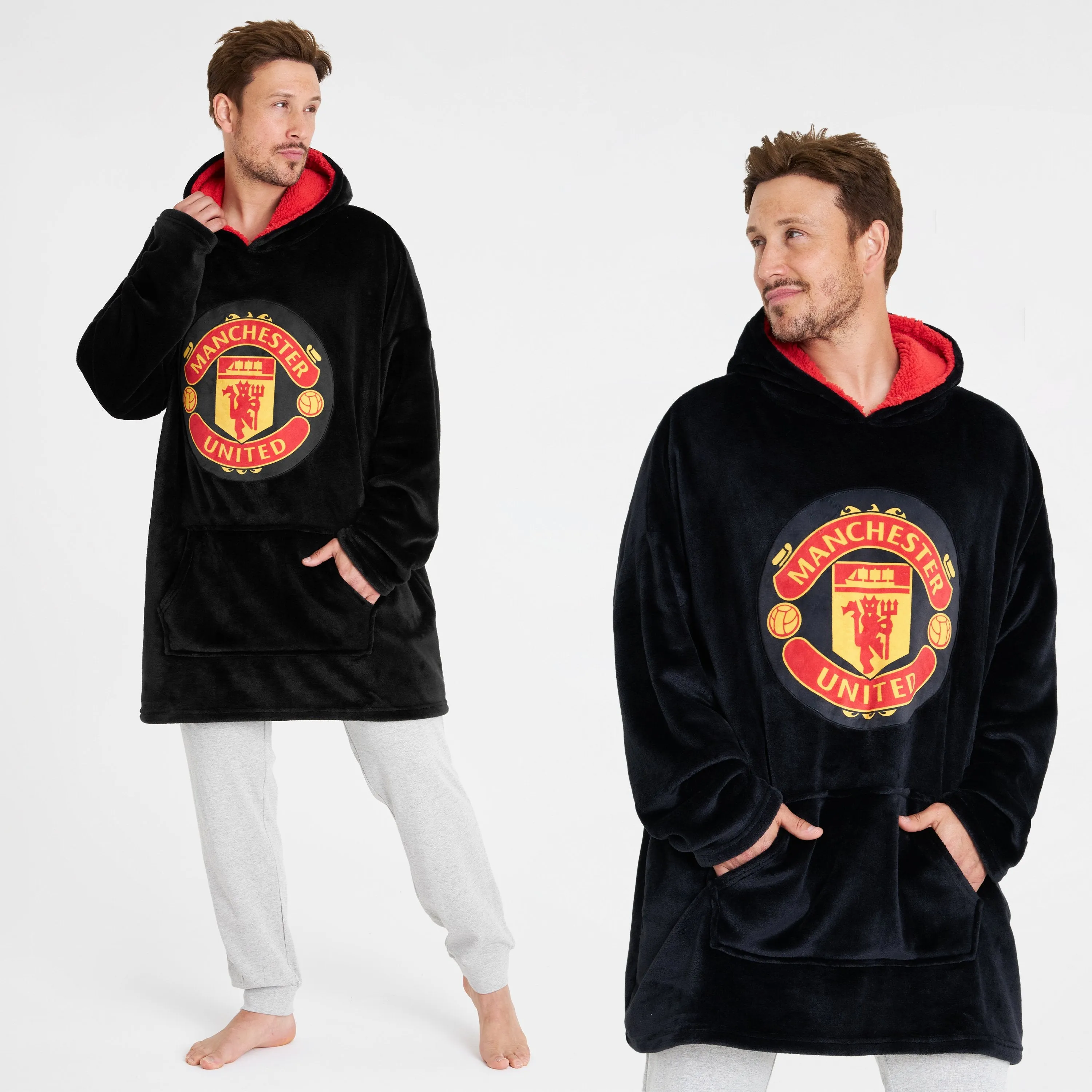 Manchester United F.C. Oversized Hoodie Blanket For Men, Man U Football Gifts