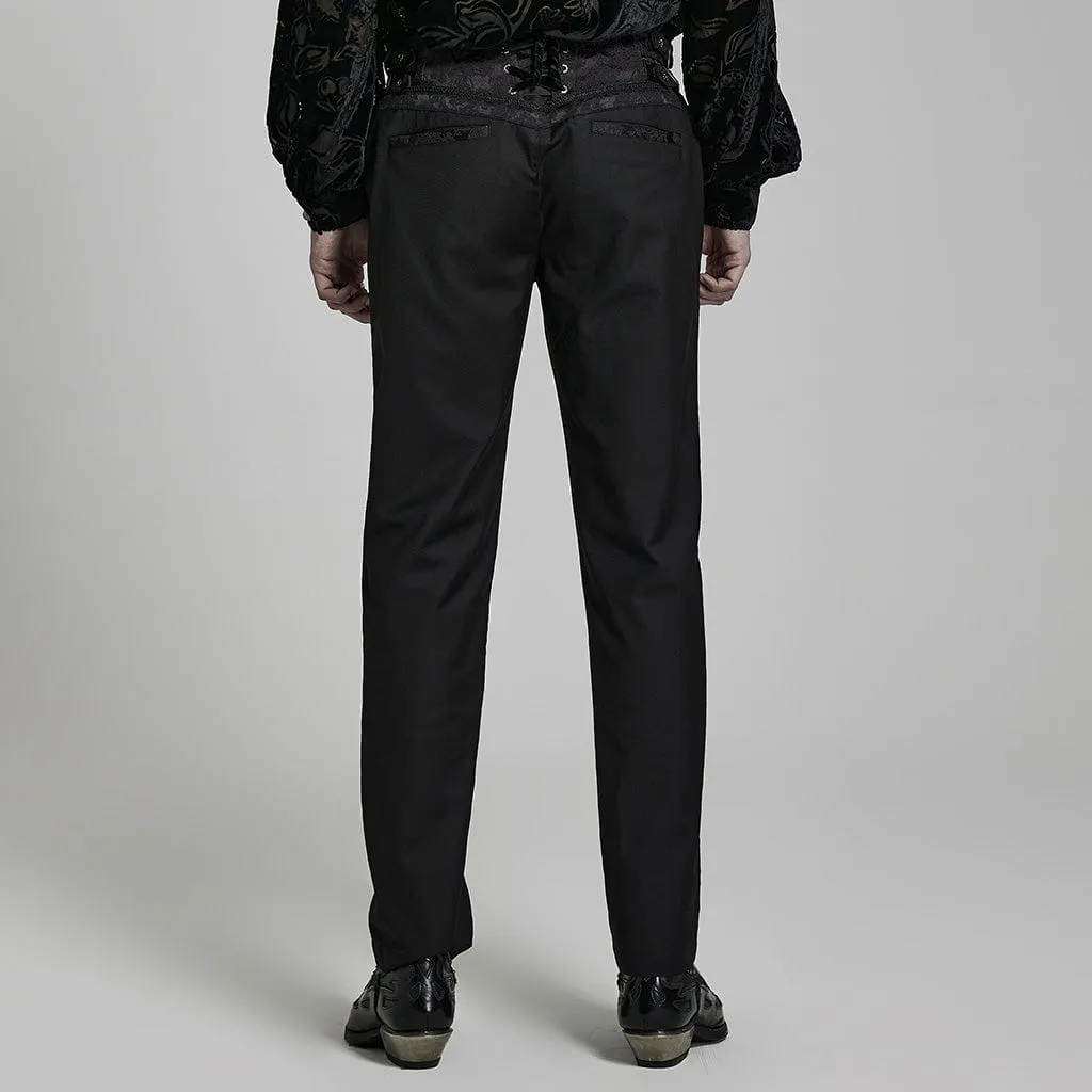 Men's Gothic High-waisted Zipper Suit Pants