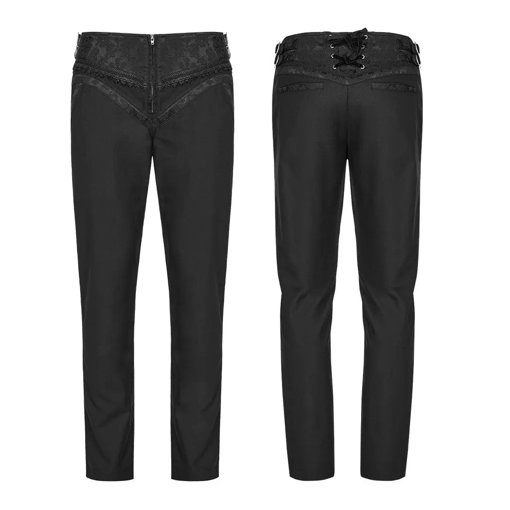 Men's Gothic High-waisted Zipper Suit Pants