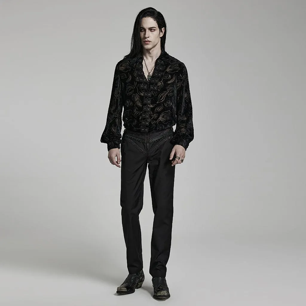 Men's Gothic High-waisted Zipper Suit Pants