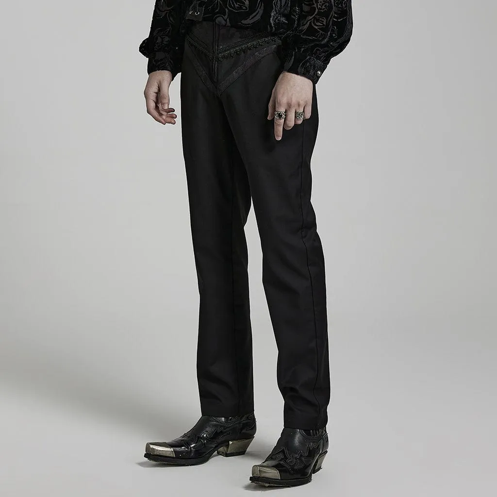 Men's Gothic High-waisted Zipper Suit Pants