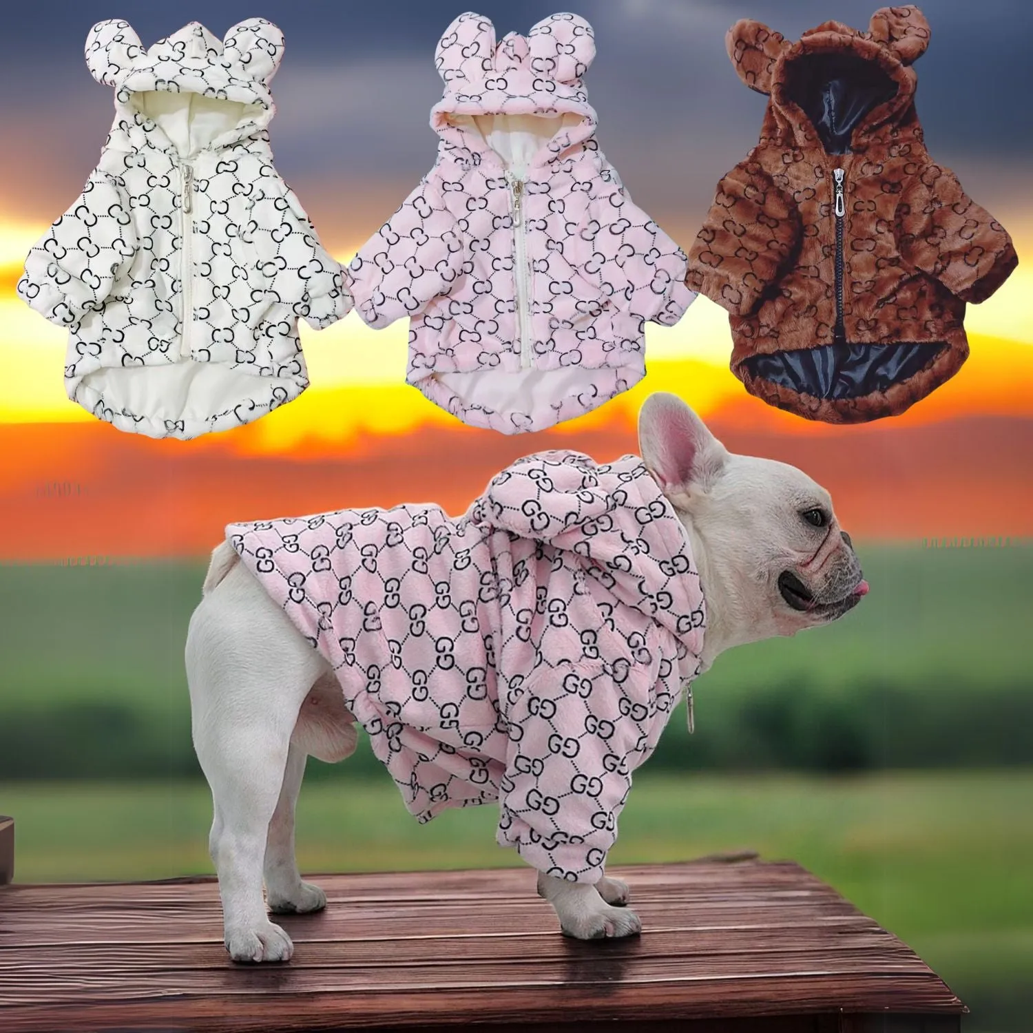 Premium French Bulldog Bear Hoodies