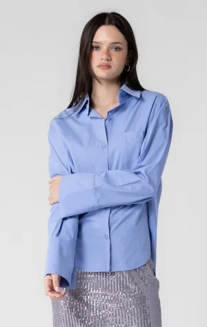 Riley Oversized Blouse in Ocean Blue