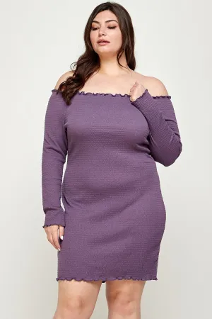 Smocked Off Shoulder Dress Voluptuous ( ) Plus Size - Ships from The US