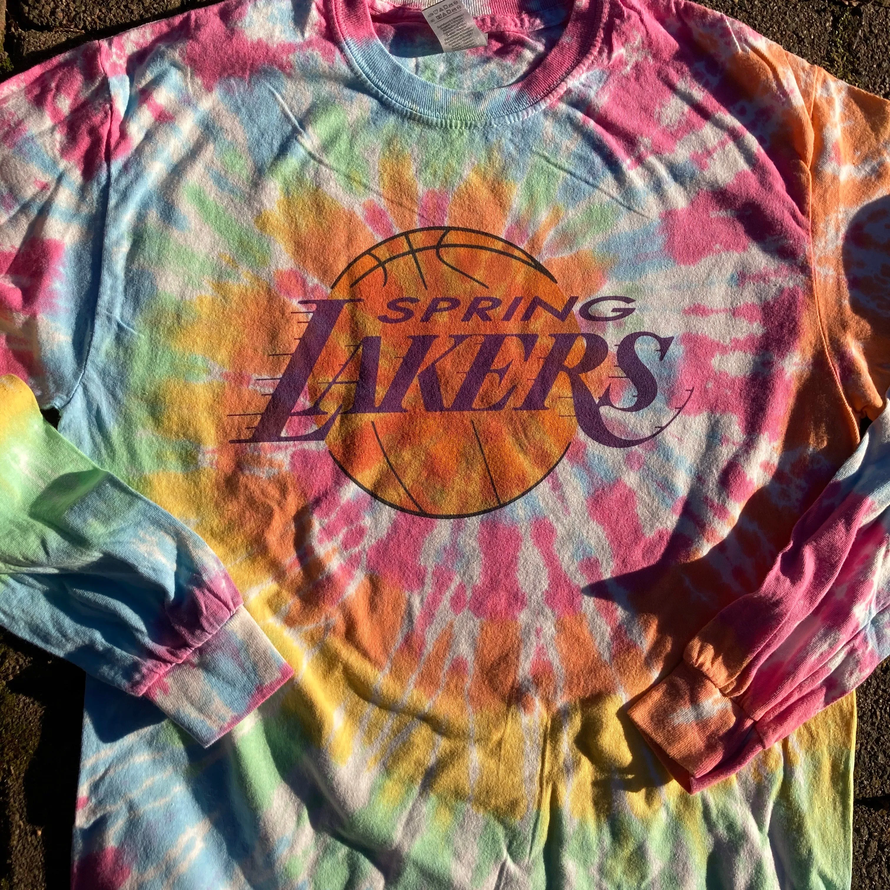 Spring Lakers Long Sleeve tie dye shirt