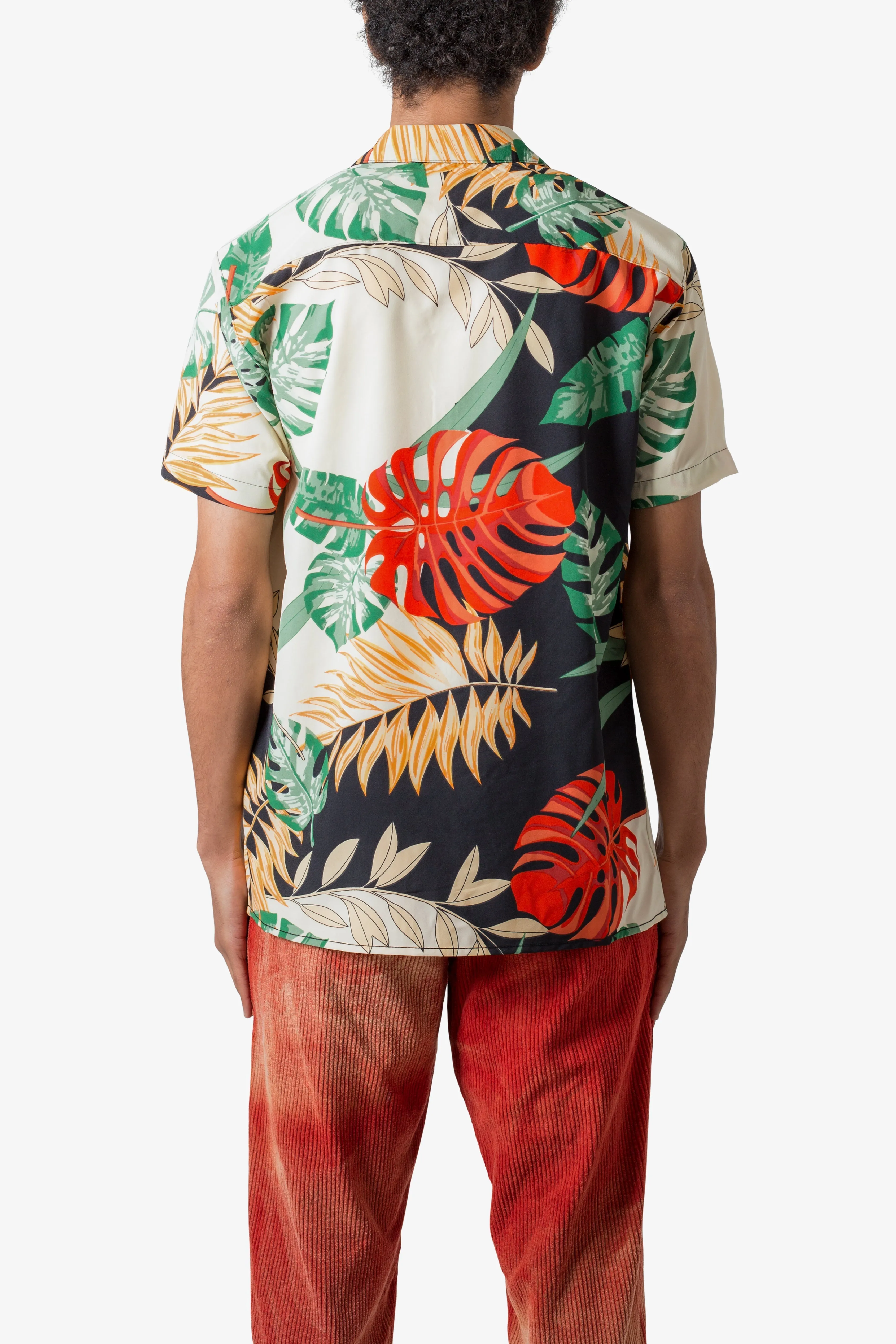 S/S Button Up Shirt - Tropical Print