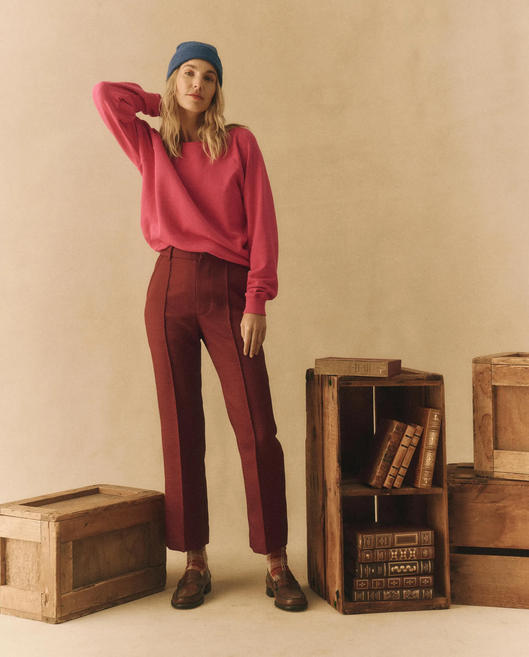 The Geo Jacquard Prim Trouser. -- Mulled Wine