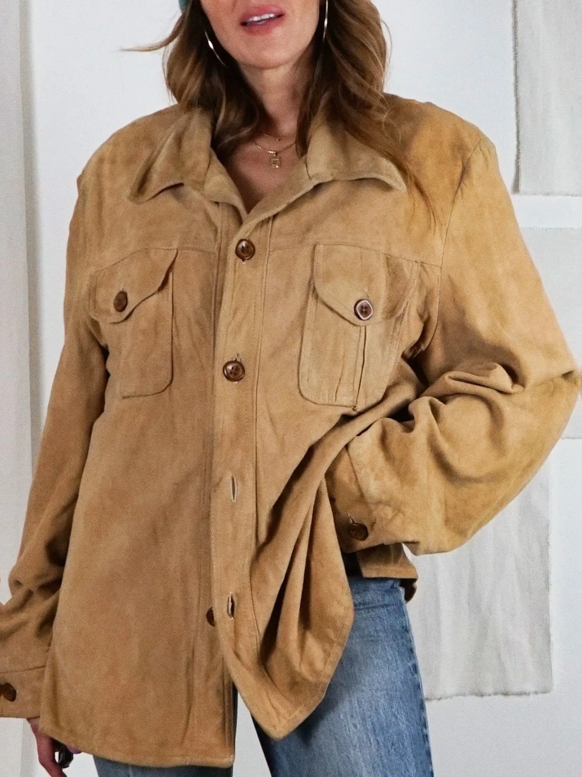 Vintage Suede Chamois Shirt Jacket