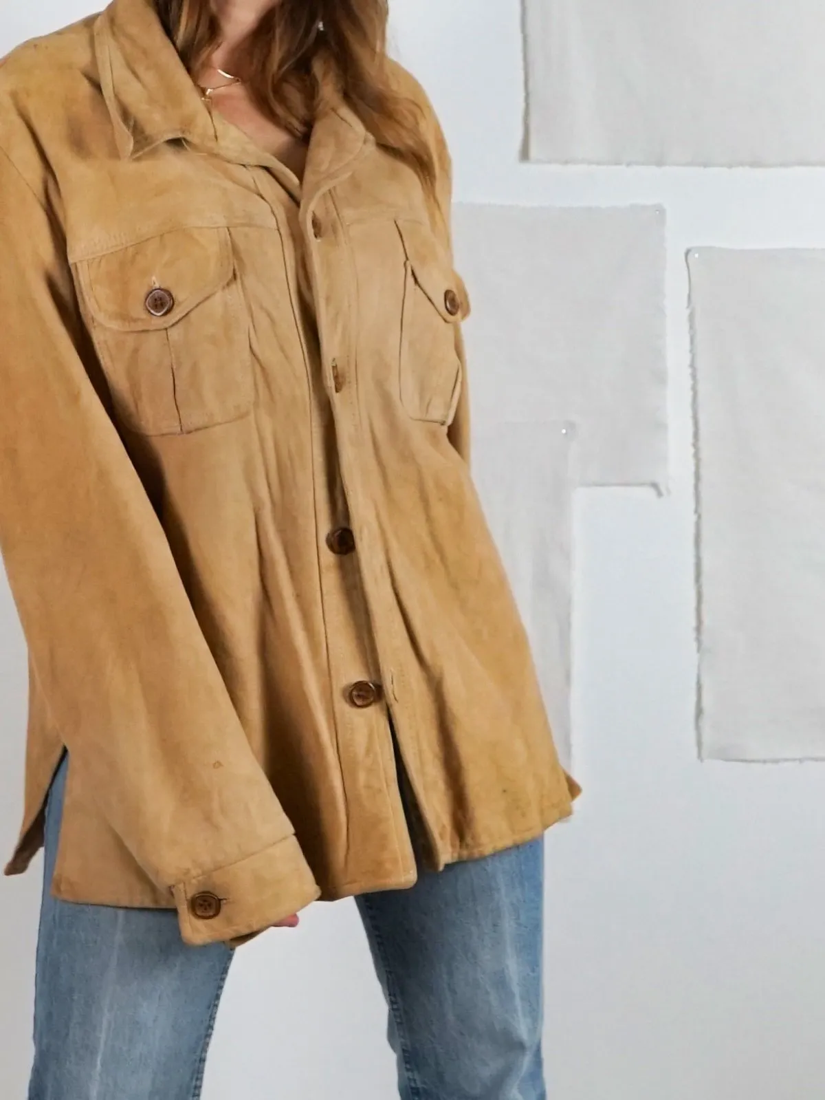 Vintage Suede Chamois Shirt Jacket