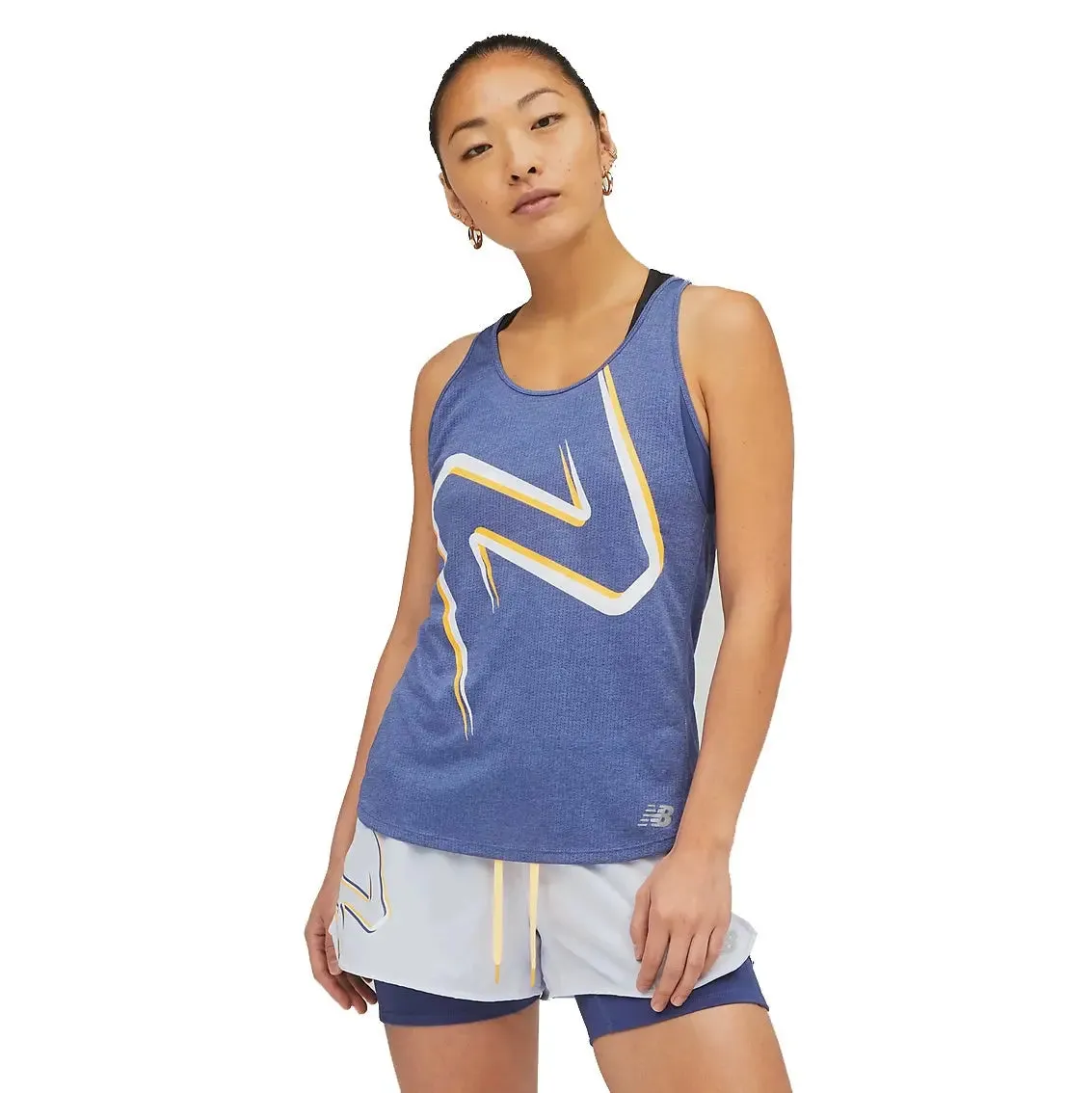 Womens New Balance Impact Run Tank - Night Sky Heather